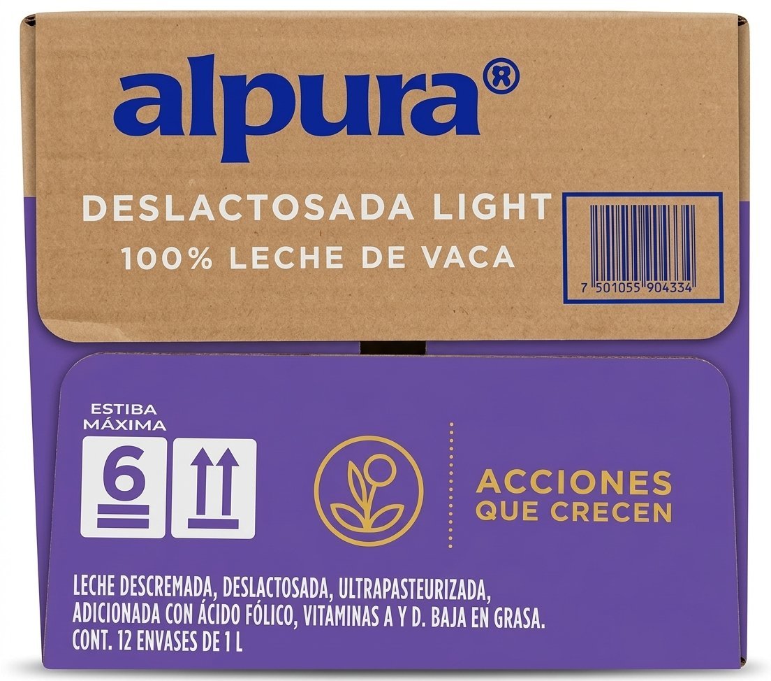 Leche Deslactosada — Caja (12 envases de 1 L)